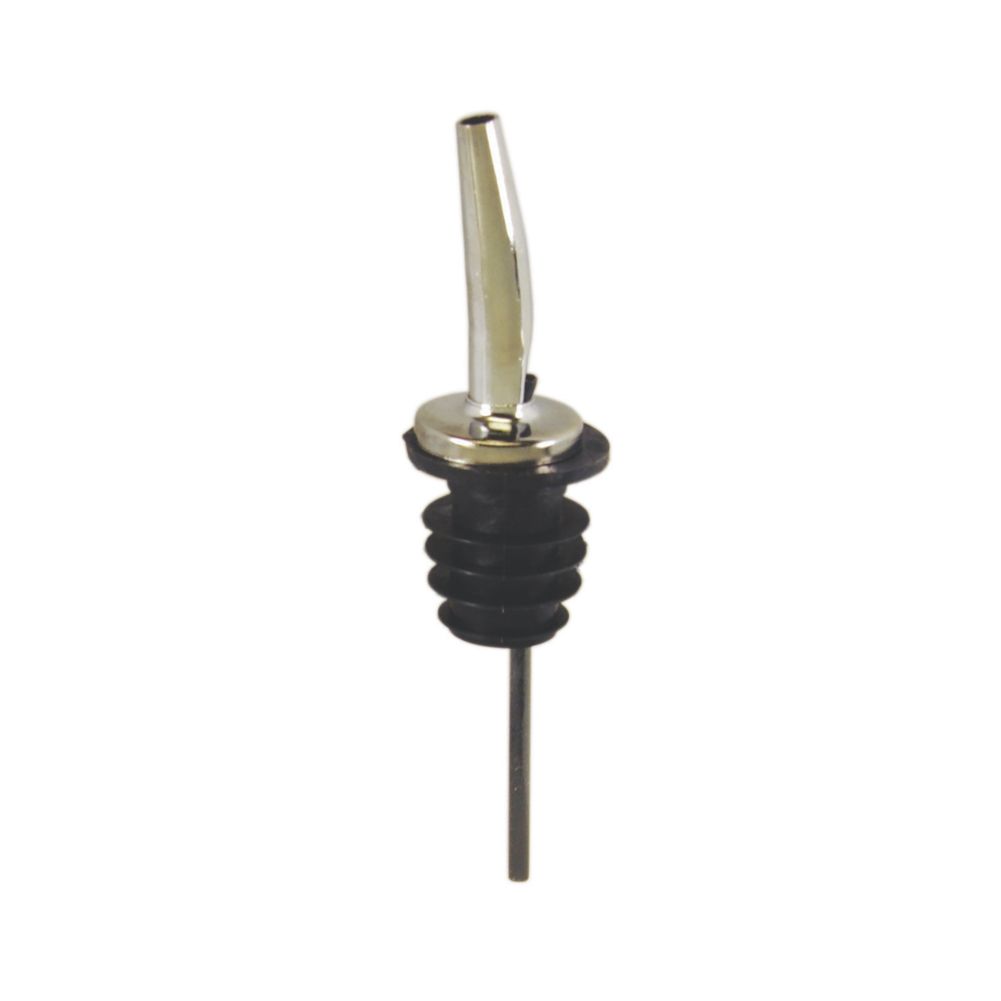 Spill-Stop Chrome Tapered Pourer with Plastic Vent