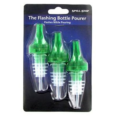 Spill-Stop Liquid-Activated Flashing Neon Green Bottle Pourer