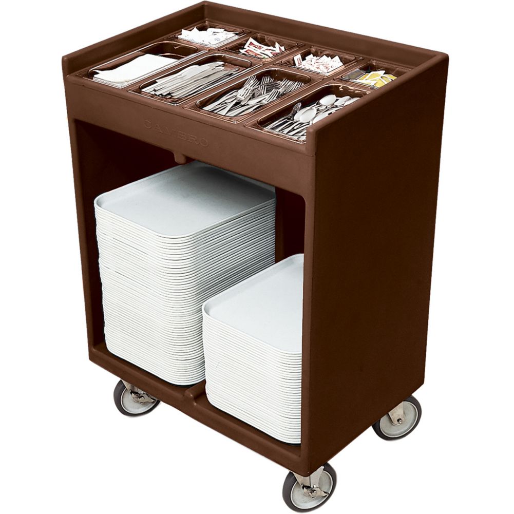 Cambro Dark Brown Tray & Silverware Cart