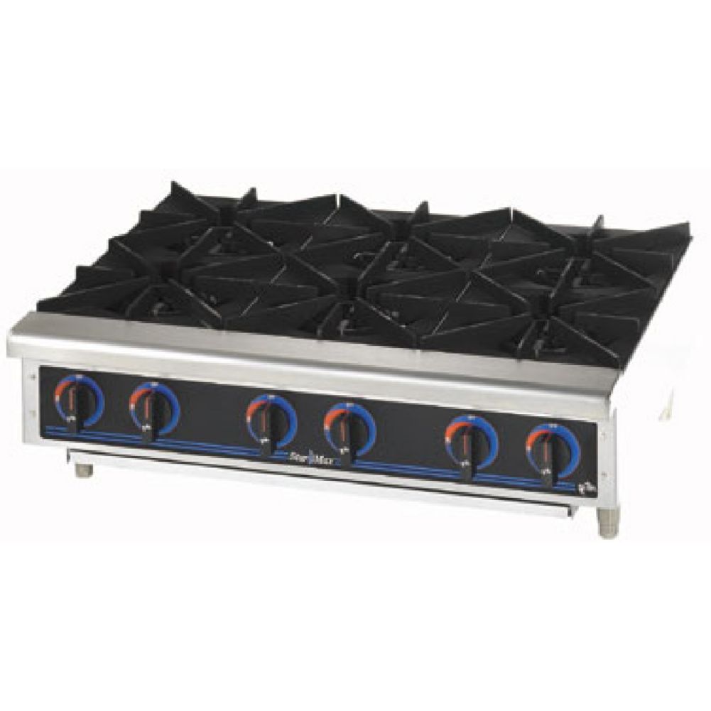 Star&reg; Mfg Star-Max&reg; Gas 6-Burner 36" Hot Plate