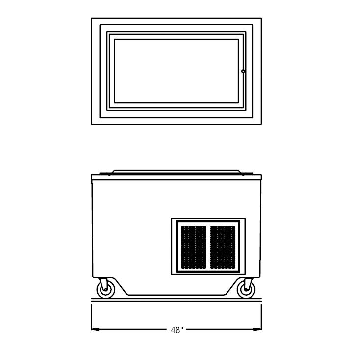 Randell&reg; Ranserve Enclosed Base 48" Frost Top Unit
