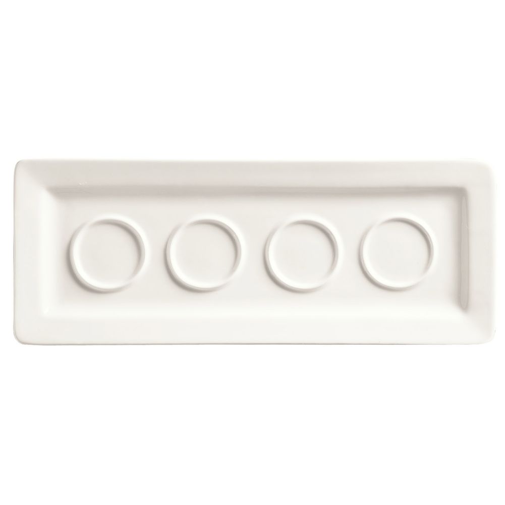 World&reg; Tableware 11" Slate Porcelain Rectangular Sampler Tray