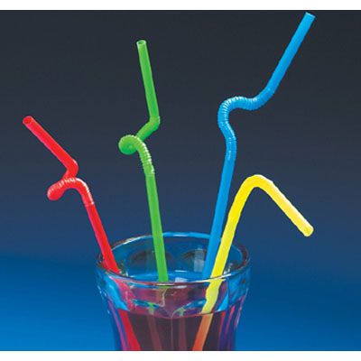 Fun Express Bright Colored Bendable Straws