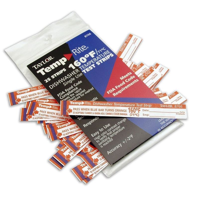 Taylor&reg; Precision TempRite&reg; Dishwasher Temp Strip