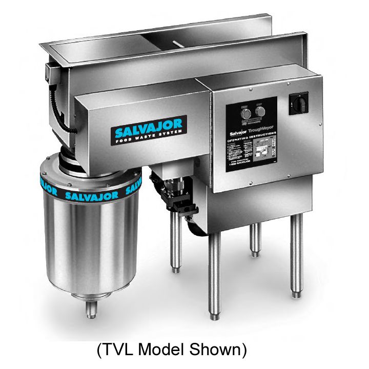 Salvajor TroughVeyor 3-HP Right Side Food Waste Disposal System