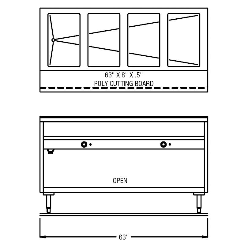 Randell&reg; 63" 208 V Electric Hot Food Table