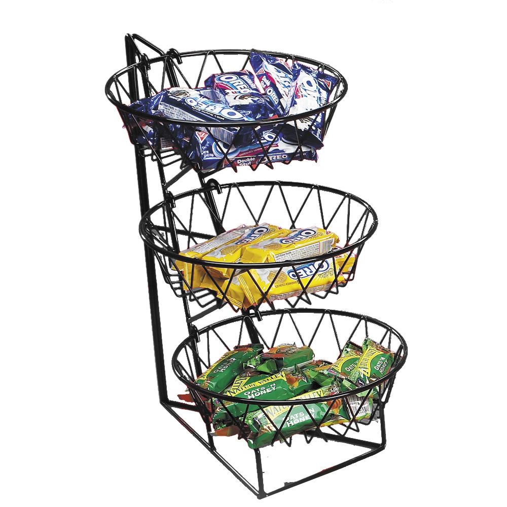 Cal-Mil&reg; 3 Tier 12" x 22" Display Rack w/Round Basket