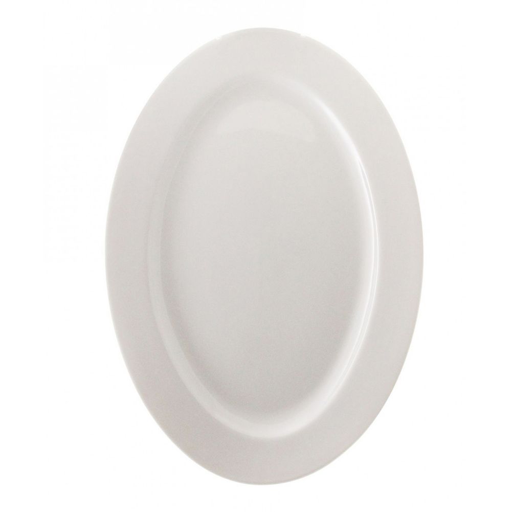 Ten Strawberry Street Bistro White 14" Oval Platter