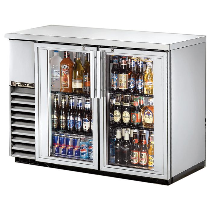 True&reg; S/S 2-Glass Swing Door Back Bar Cooler for 82 6-Packs