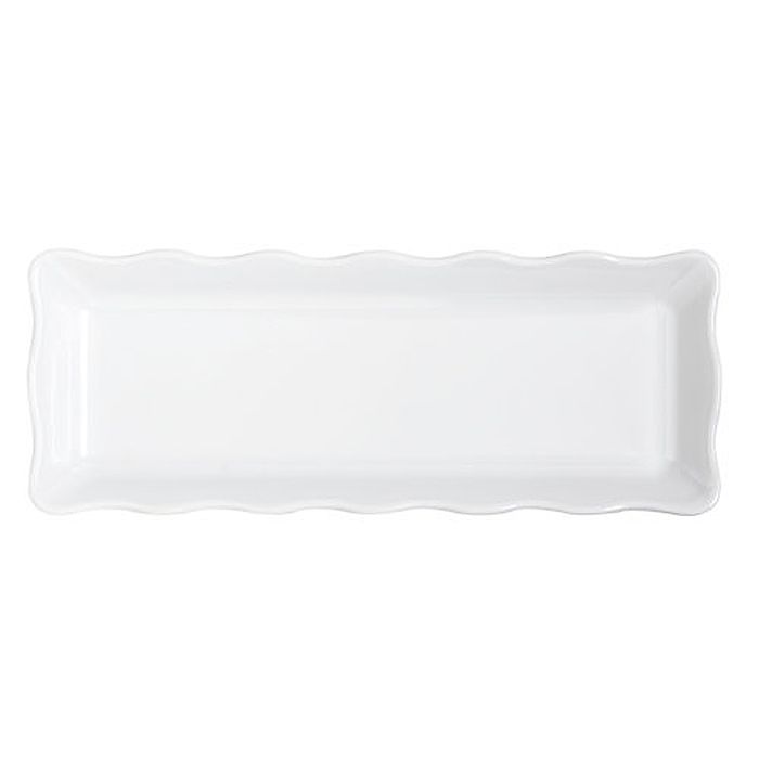 G.E.T. Bake and Brew&trade; White 13-1/2 x 5-1/4" Melamine Tray