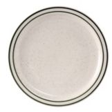 Tuxton&reg; Emerald 6-1/2" Eggshell Plate With Green Bands