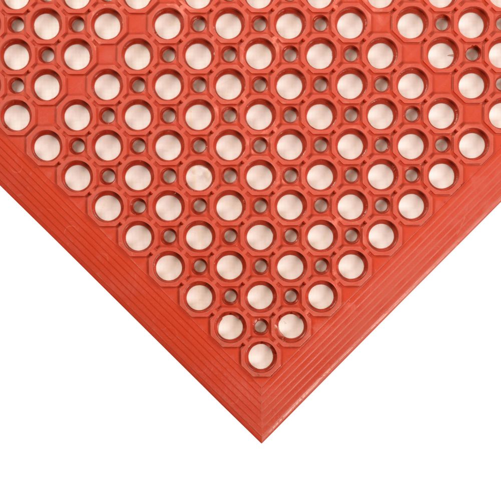 NoTrax&reg; Red 3' x 5' Tek-Tough Jr&reg; Mat