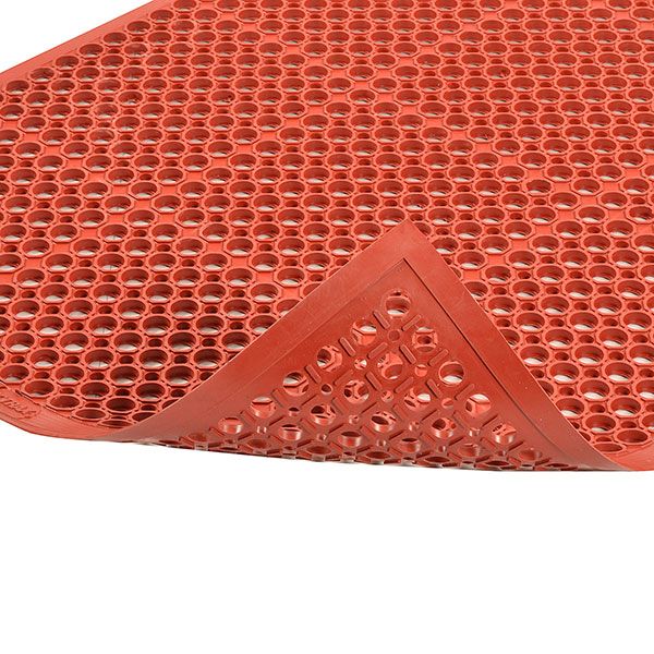 NoTrax&reg; Red 3' x 5' Tek-Tough Jr&reg; Mat