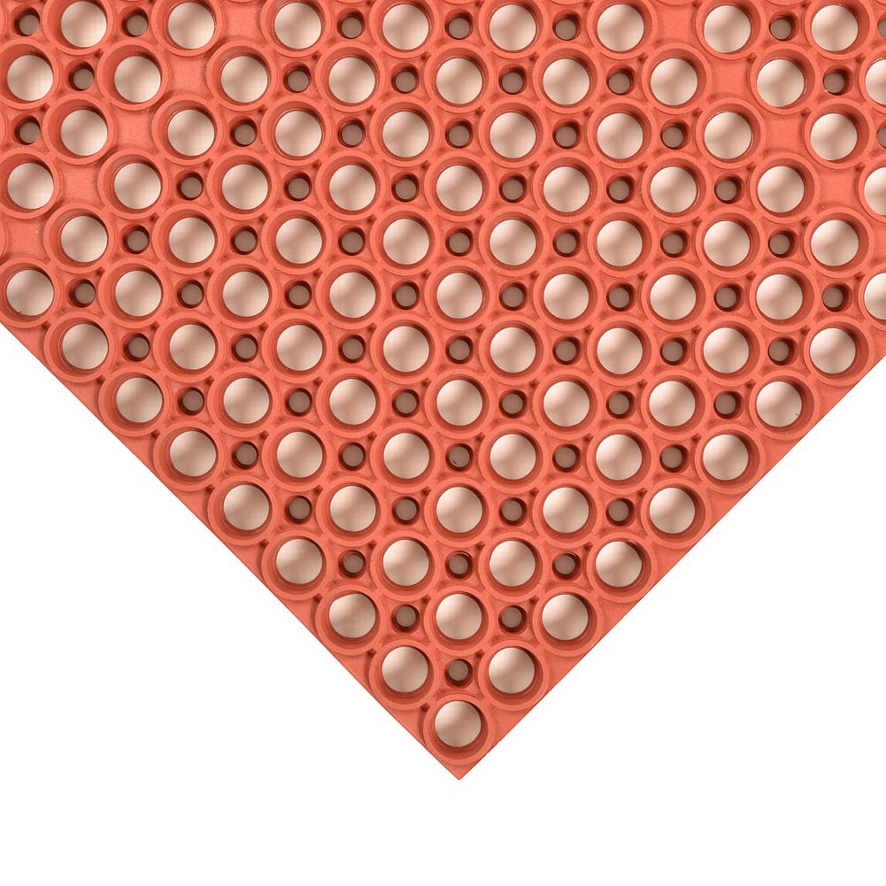 NoTrax&reg; Red 3' x 5' Tek Tough&reg; Mat