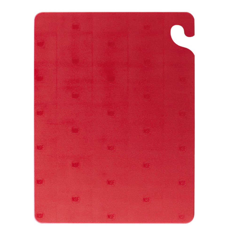 San Jamar&reg; Cut-N-Carry&reg; Red 18" x 24" Cutting Board