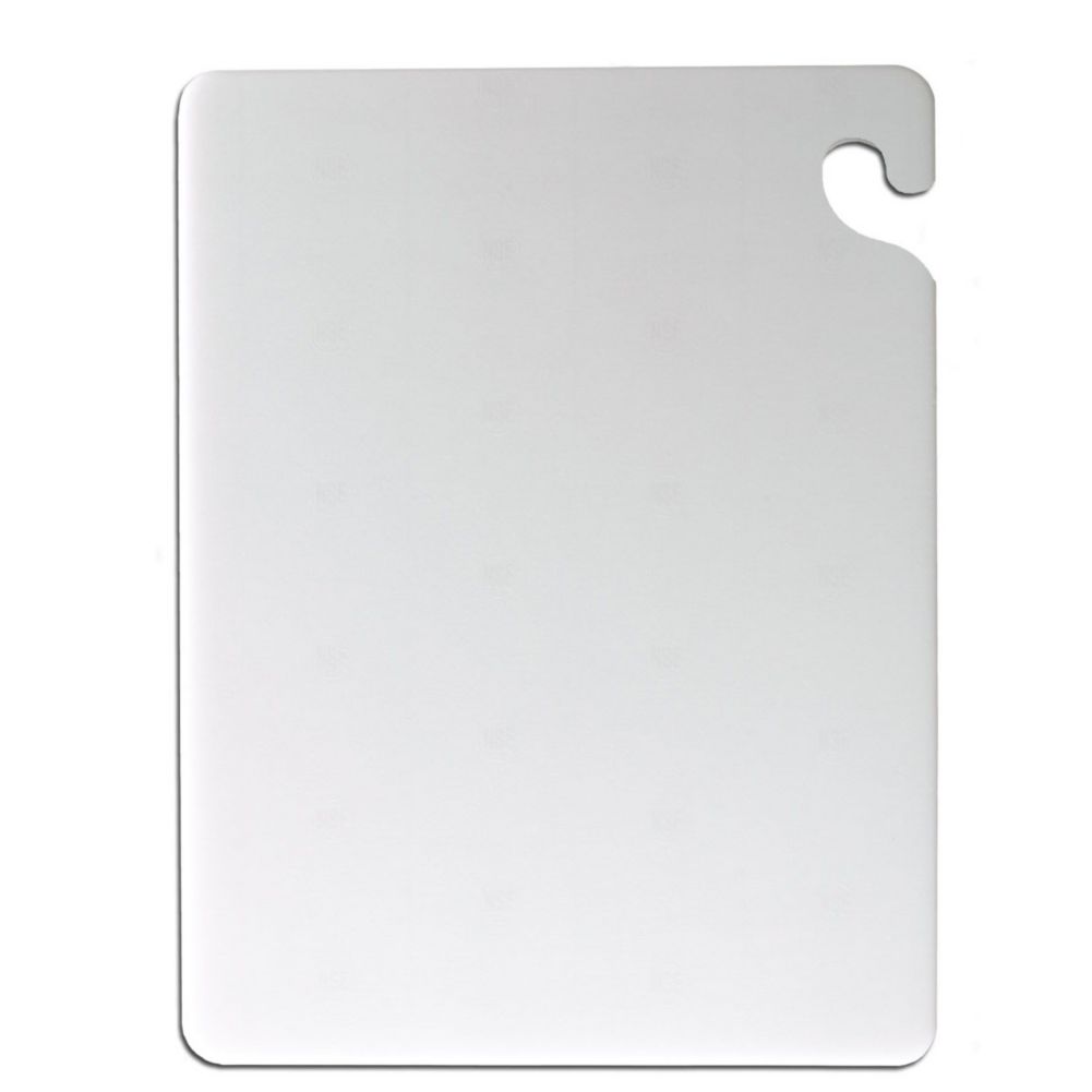 San Jamar&reg; Cut-N-Carry&reg; 18" x 24" White Cutting Board