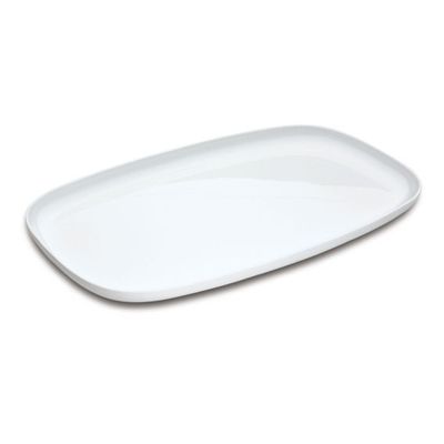 Delfin 16x9x1 in. Rectangular ABS/Acrylic White Mezzo Platter