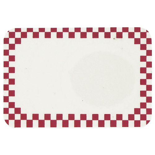 Cranberry Check Border 2" x 3" Write-On Tag