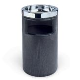Rubbermaid Black Ash / Trash Can w/ Metal Ashtray Top & Liner