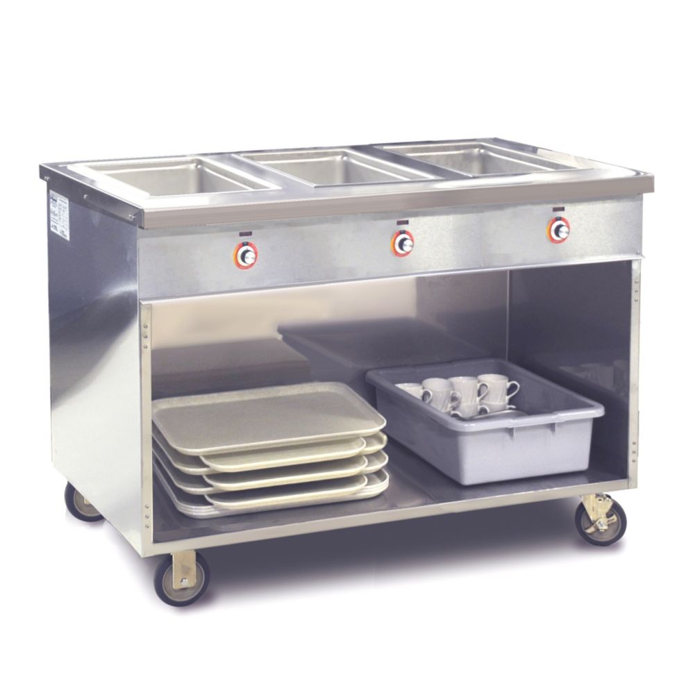 FWE Mobile 3 Well Handy Line Serving Cabinets, HLC-3W6-1