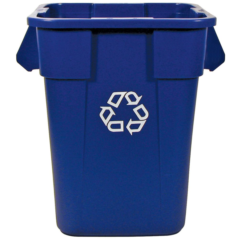 Rubbermaid BRUTE&reg; Square Blue 40 Gal Recycling Container w/o Lid