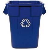 Rubbermaid BRUTE&reg; Square Blue 40 Gal Recycling Container w/o Lid