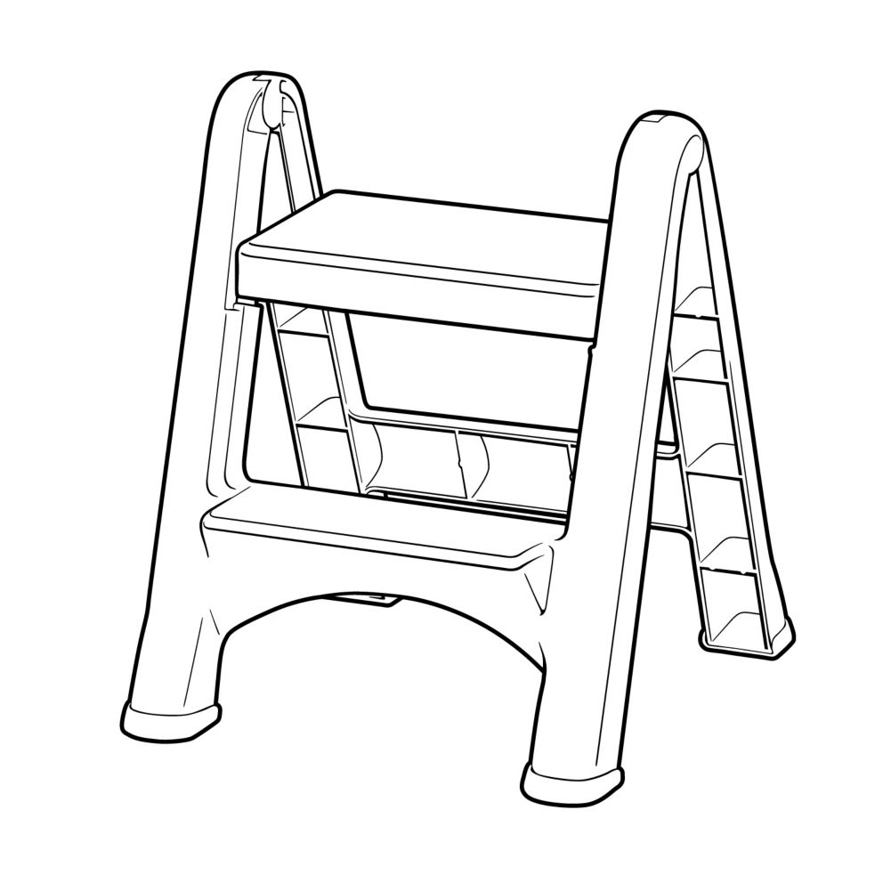 Rubbermaid Gray 2-Step Folding Stepstool