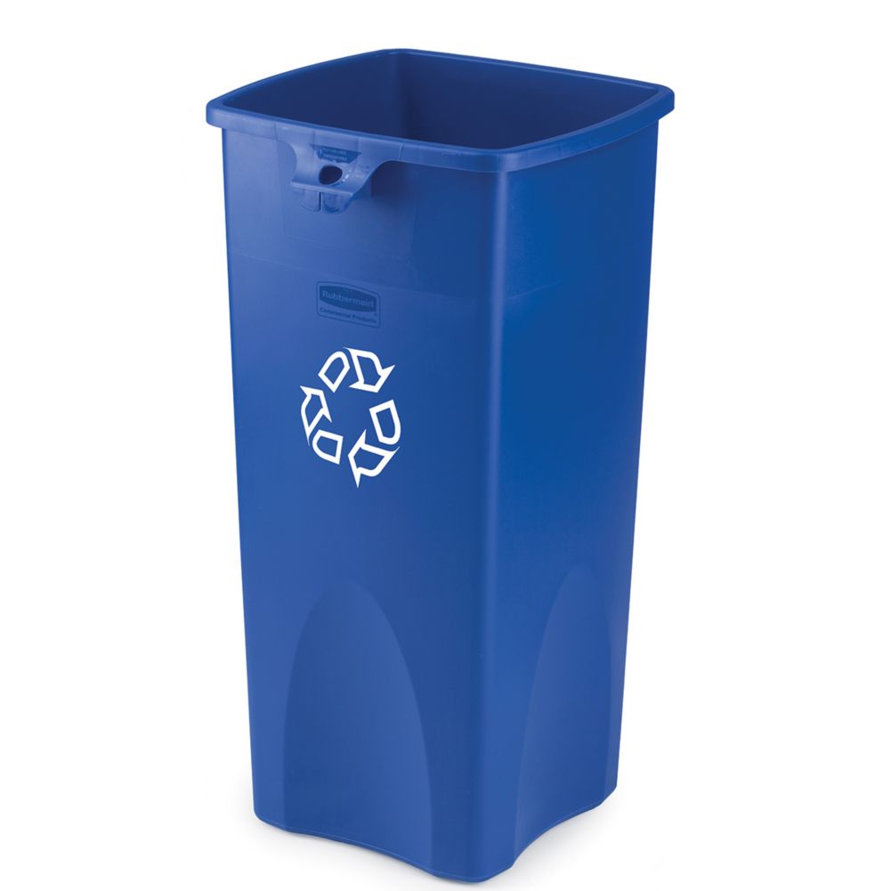 Rubbermaid Untouchable&reg; Blue Square 23 Gal Recycling Container