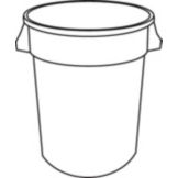 BRUTE Greenskeeper White 32 Container w/ Holes
