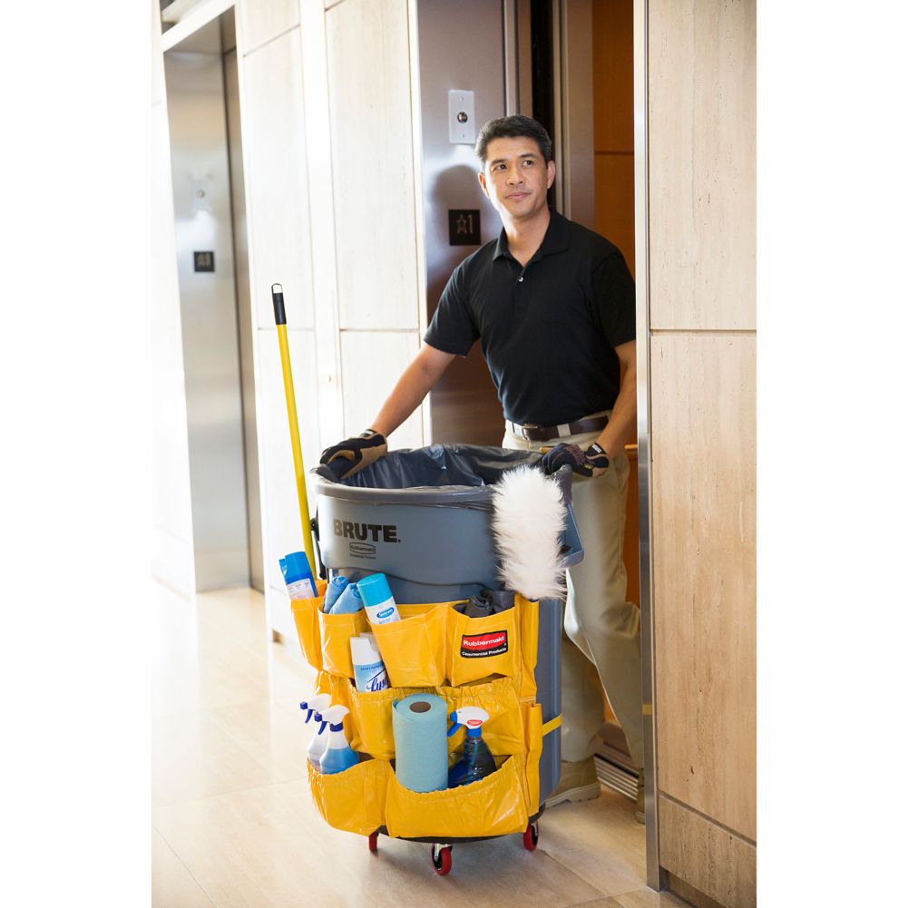 Rubbermaid BRUTE&reg; Yellow Vinyl Caddy Bag for 2632, 2643 Containers