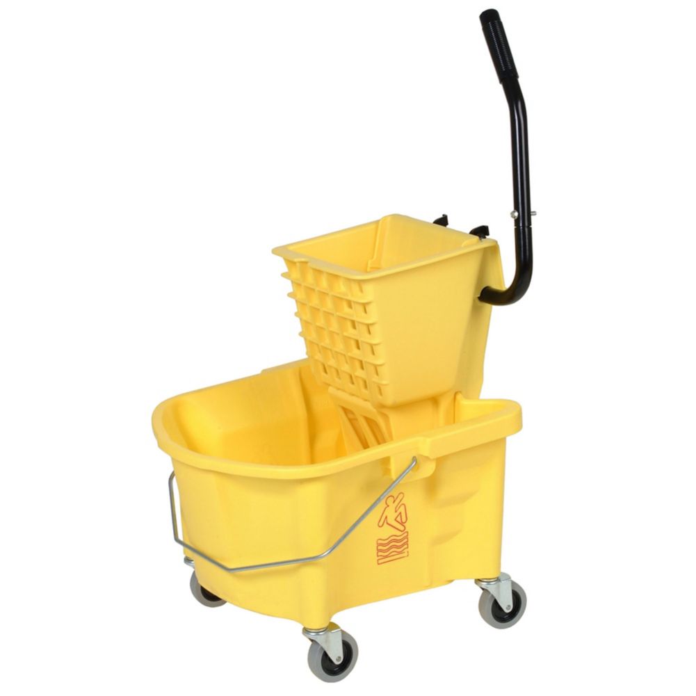 Continental Splash Guard Yellow 26 qt Side Press Combo Mop Bucket