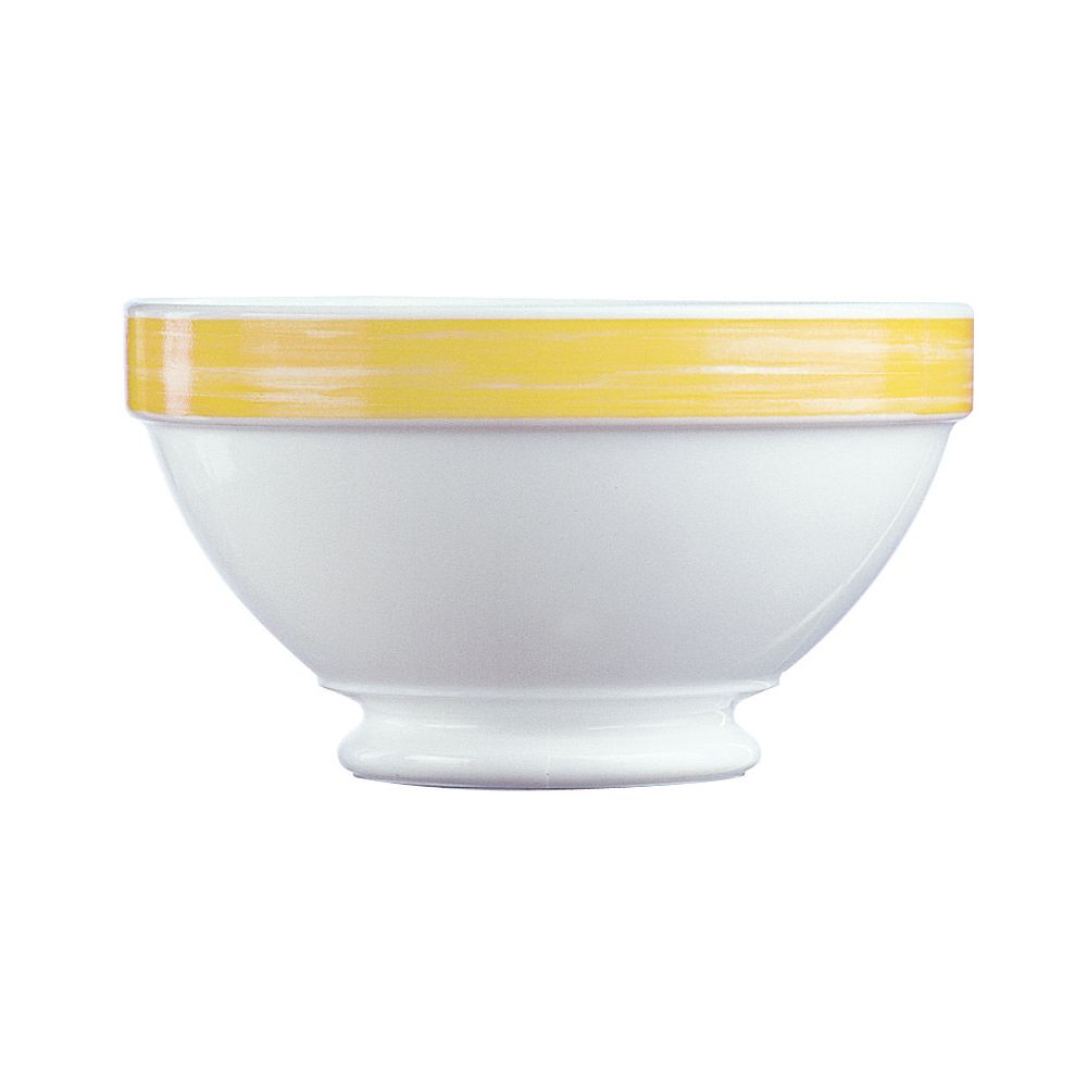 Cardinal Arcoroc Brush Opal&reg; 17-1/4 Oz. Bowl with Yellow Rim