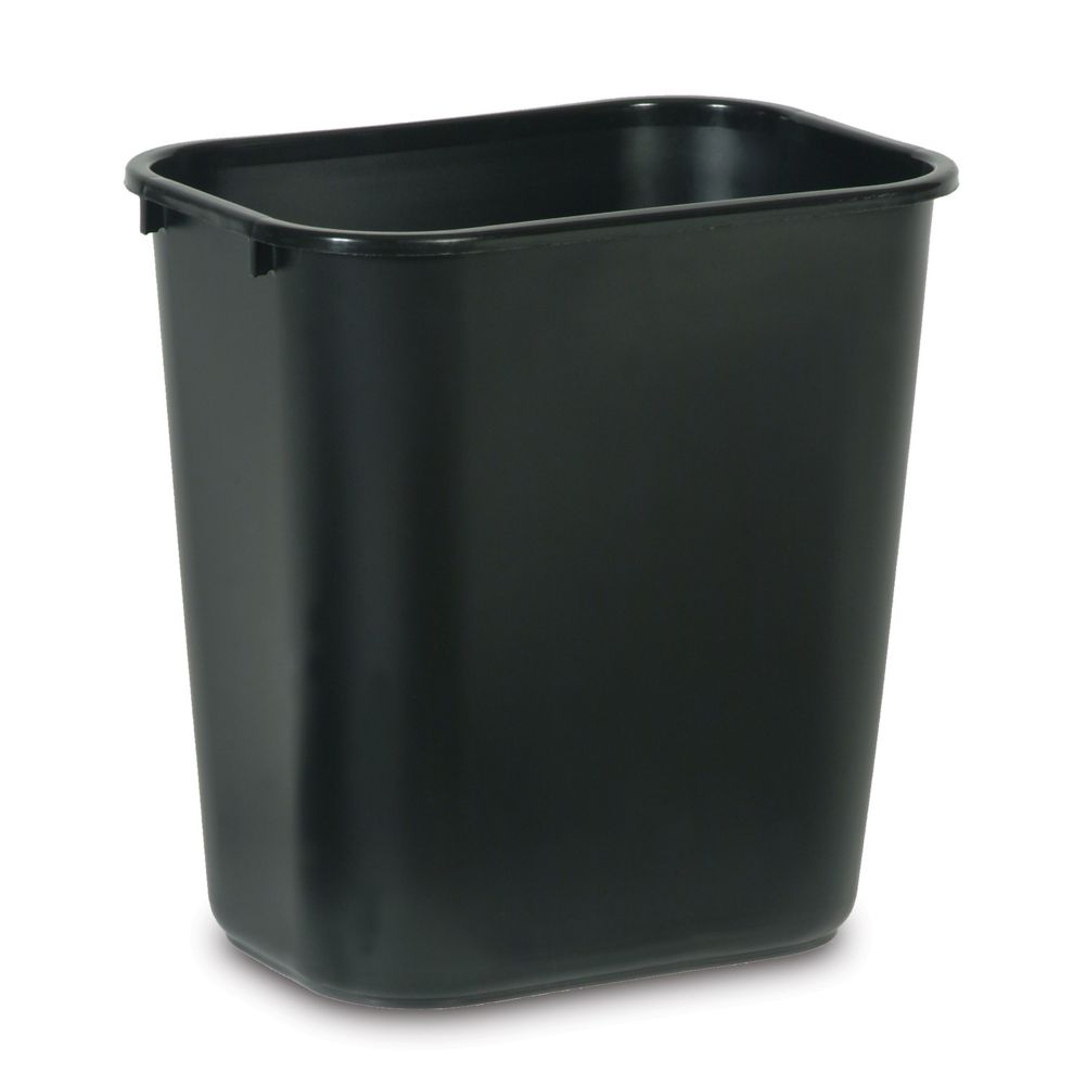 Rubbermaid FG295600BLA Medium Black 28 Quart Wastebasket | Wasserstrom