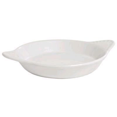 Tuxton&reg; 15 Oz. Round White Shirred Egg Dish