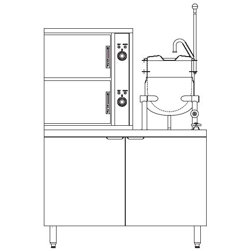 Blodgett 6 Pan Steamer with Elec. Boiler Base w/ One 6 Gallon Kettles