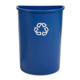 Rubbermaid Blue Half Round 21 Gal Recycling Container