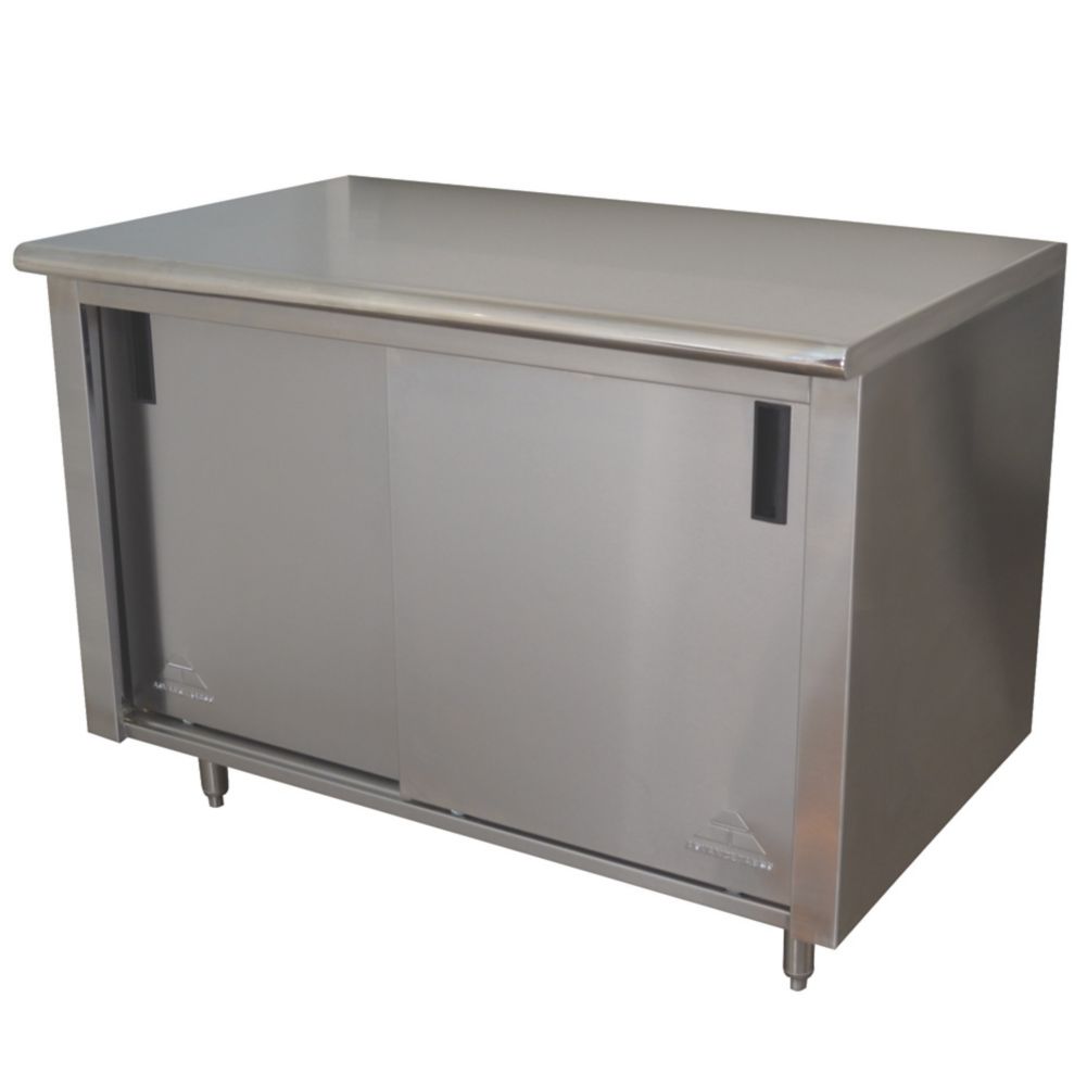 30 x 60 Flat Top Work Table Cabinet Style w/ Sliding Doors, CB-SS-305