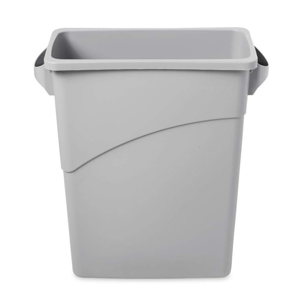 Rubbermaid Slim Jim&reg; Light Gray 16 Gal. Waste Container w/ Handles
