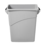 Rubbermaid Slim Jim&reg; Light Gray 16 Gal. Waste Container w/ Handles
