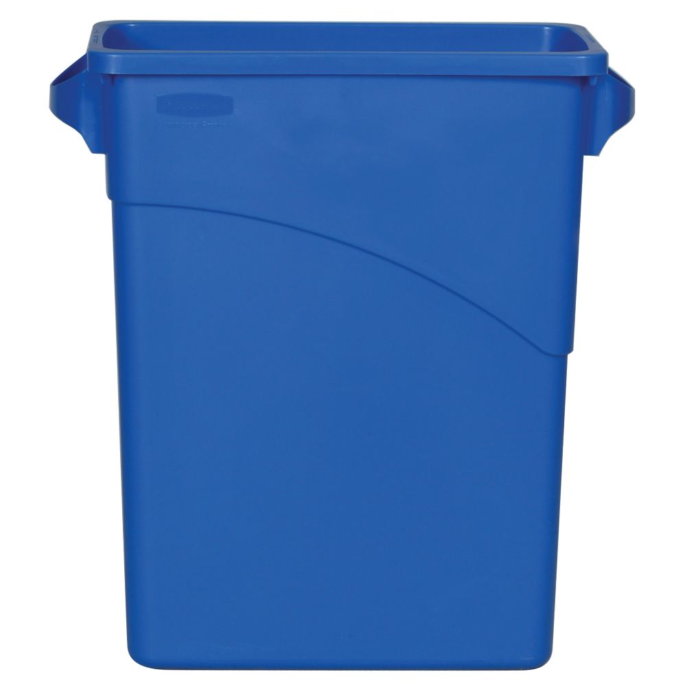 Rubbermaid Slim Jim&reg; Dark Blue 16 Gal. Waste Container w/ Handles