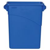 Rubbermaid Slim Jim&reg; Dark Blue 16 Gal. Waste Container w/ Handles