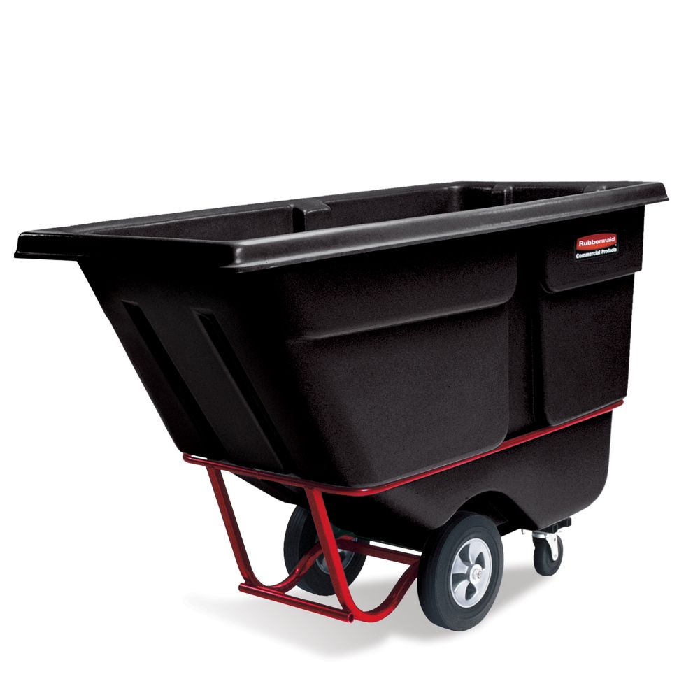Rubbermaid Black Rotomolded Standard Duty 1 cu yd Tilt Truck