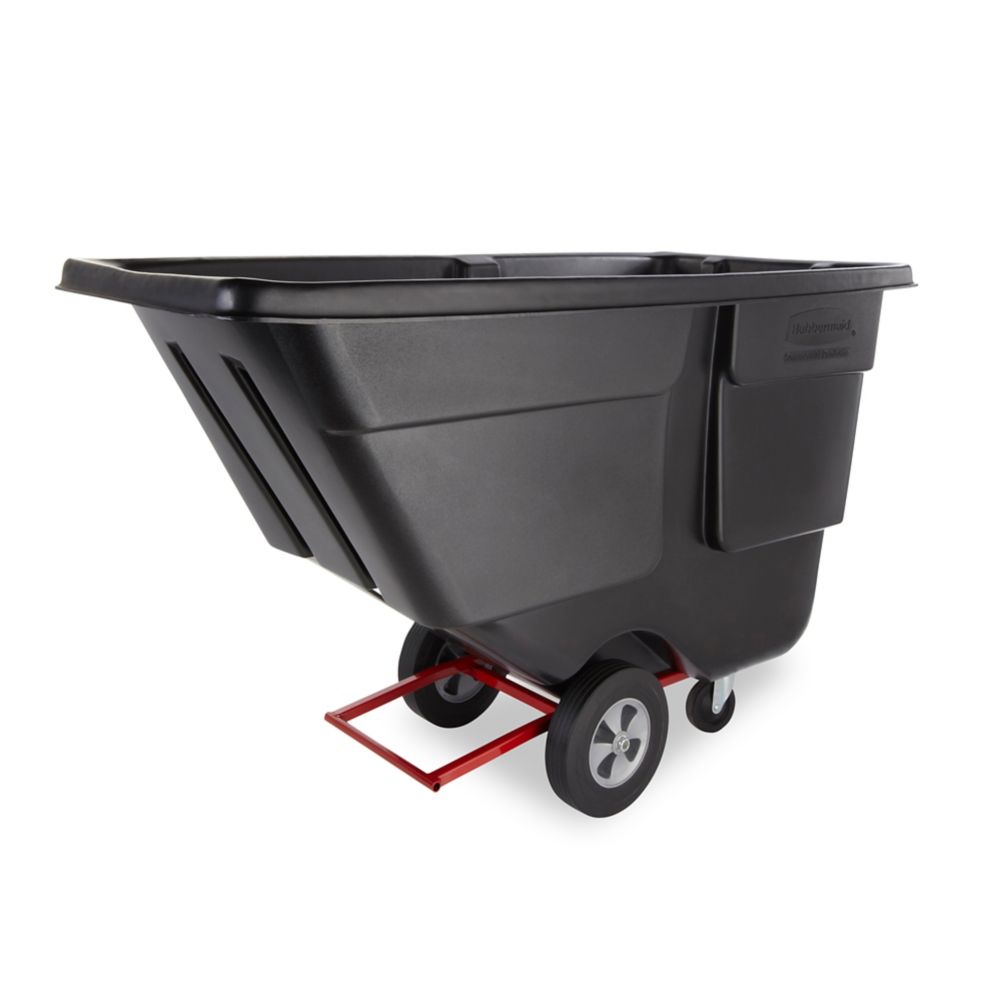 Rubbermaid Black Rotomolded Utility Duty 1 cu yd Tilt Truck
