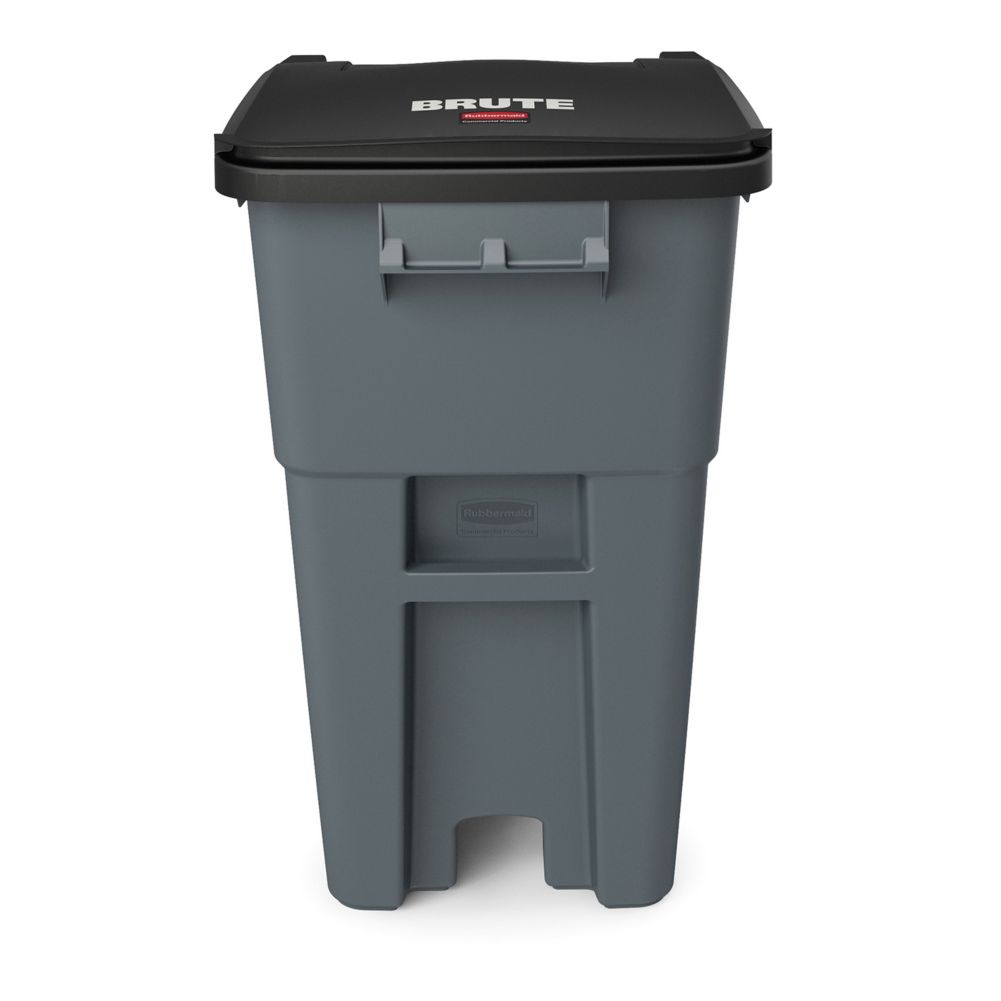 Rubbermaid Fg9w2700gray Brute 50 Gallon Rollout Container With Lid