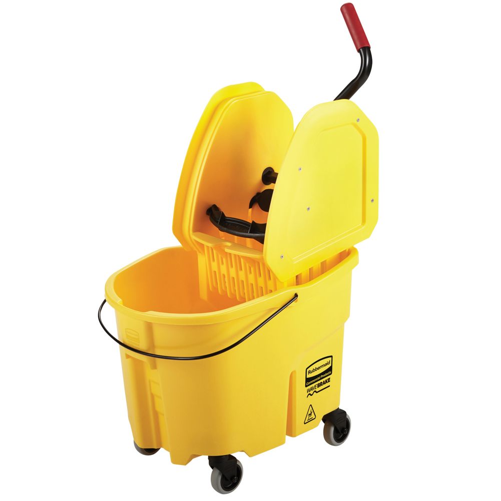 Rubbermaid WaveBrake&reg; Yellow 35 Qt Down Press Wringer Combo
