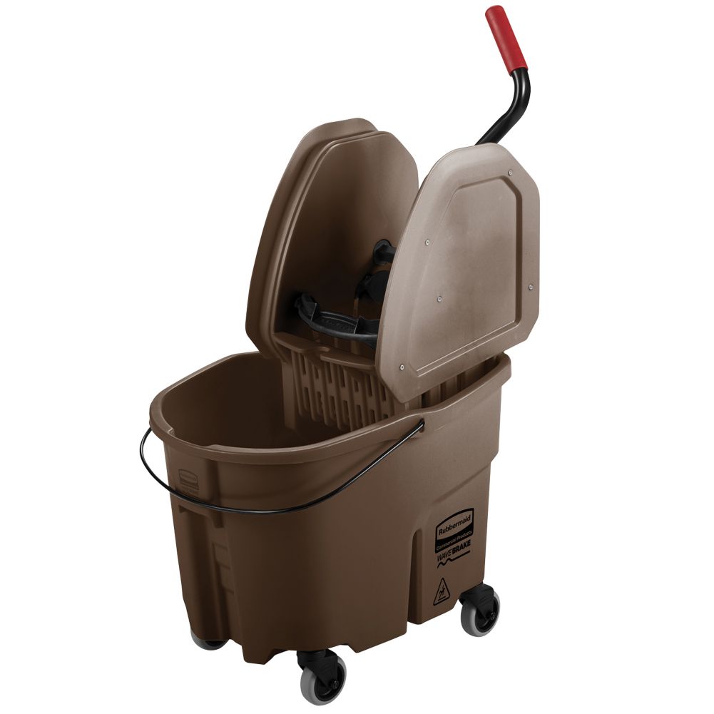 Rubbermaid WaveBrake&reg; Brown 35 Qt Down Press Wringer Combo