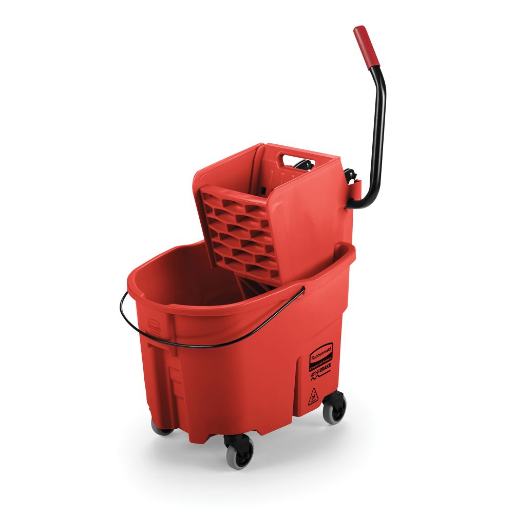 Rubbermaid WaveBrake&reg; Red 35 Qt Side Press Wringer Combo