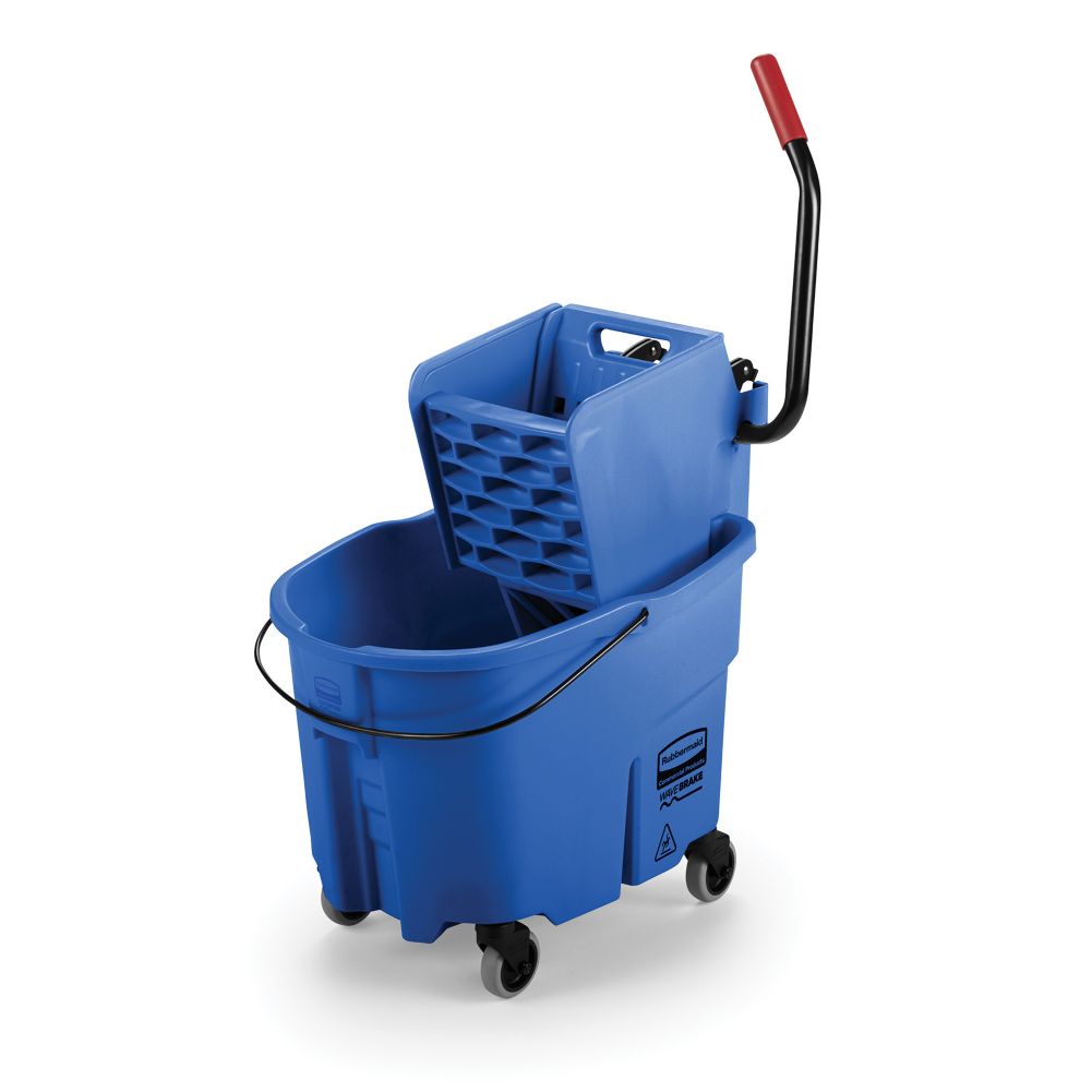 Rubbermaid WaveBrake&reg; Blue 35 Qt Side Press Wringer Combo