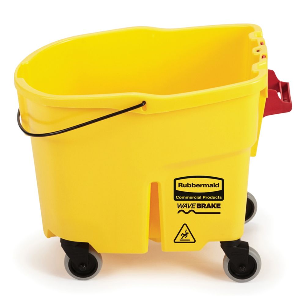 Rubbermaid WaveBrake&reg; Yellow 35 Qt Mop Bucket w/ Casters