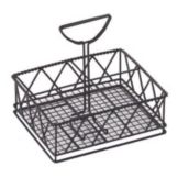 Large Black 5-Compartment Table Caddy, 7" x 9" x 8"